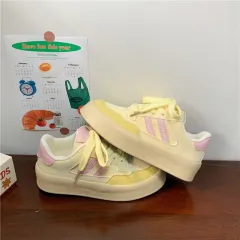 New Trend Canvas Thick-soled All-matching Sneakers For Women - Yellow - View 1