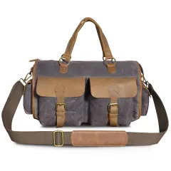 Top Layer Oil Wax Skin Cowhide Leather Retro Men's 14-inch Business Handheld Official Document Bag - Coffee - View 1
