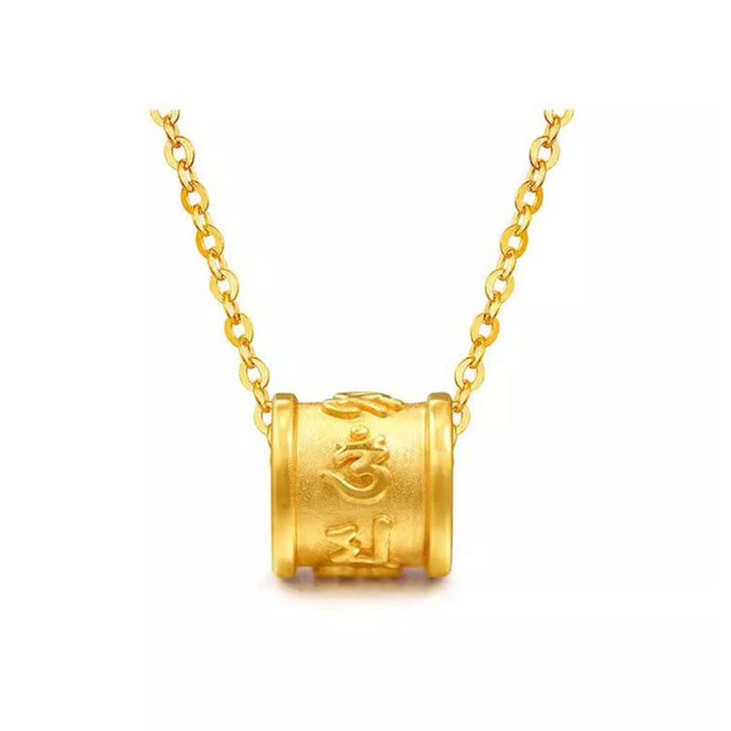 Small Waist Pendant Blessing Card Hard Pure Gold Women's Necklace