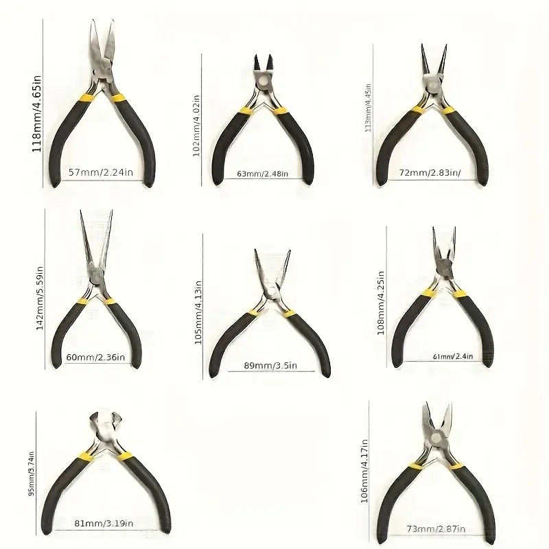 Title 1, 8PCs Jewelry Pliers Suit End Cutting Pliers Rou...