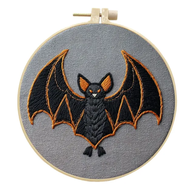 Embroidery Handmade Cloth Art Material Kit Sets Creative Handmade Needlework Dark Night Bat - Shop at LoveMi