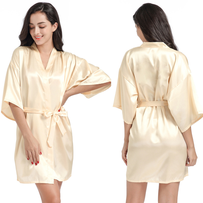Summer Thin Short Cardigan Gown
