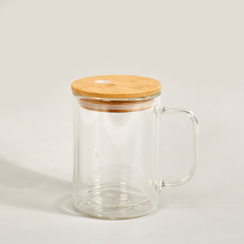 Transparent Frosted Glass Borosilicate Office Mug Household High Temperature Resistance With Handle