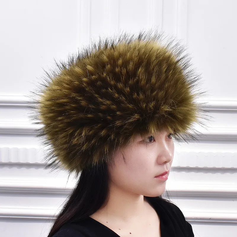 Women's Fashionable All-Match Hat, Northeast Ethnic Style Artificial Wool Hat, Winter - Army Green Jacquard