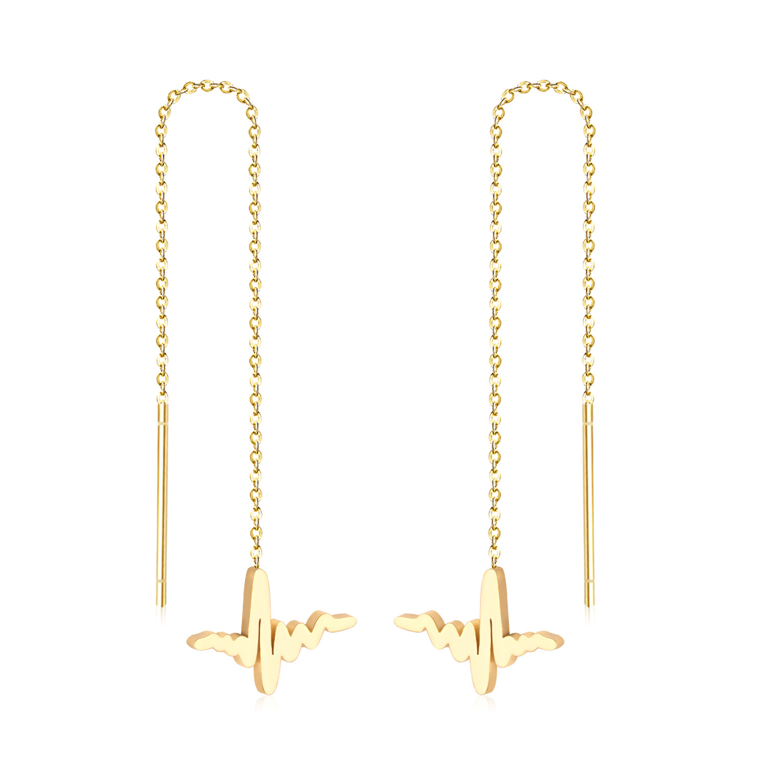 Stainless Steel Circle Chain Earrings