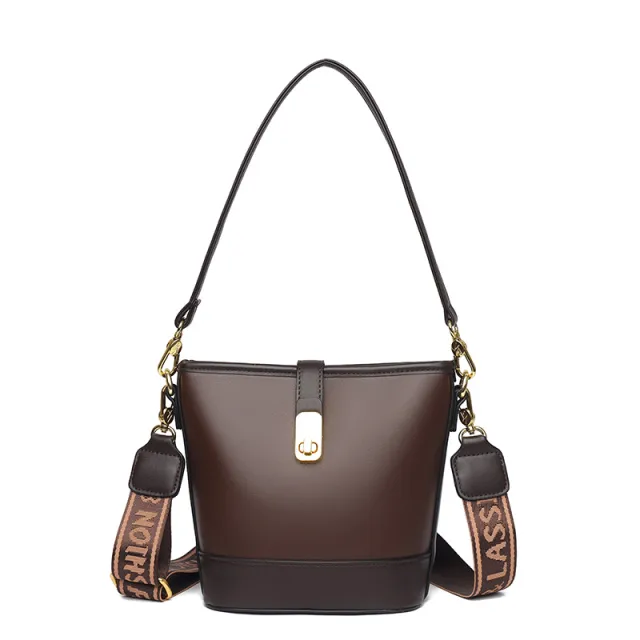 Fashion Korean Style Bucket Bag All match Shoulder Messenger Bag Brown - Shop at LoveMi