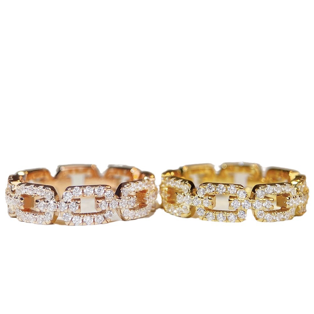 S925 Sterling Silver Simple Fashion Chain Ring