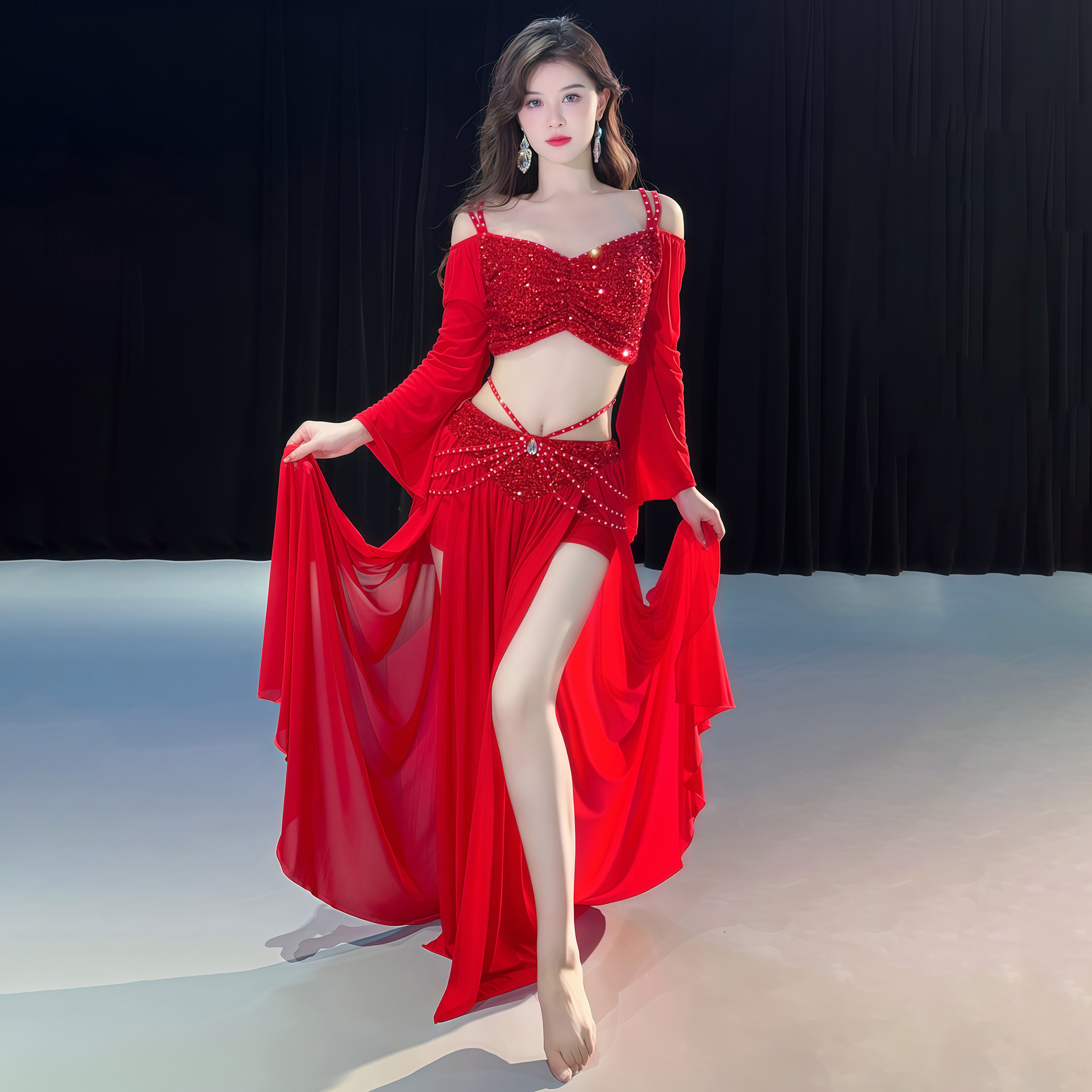 Small Niche Design Belly Dance Costume Sequins - Image 1