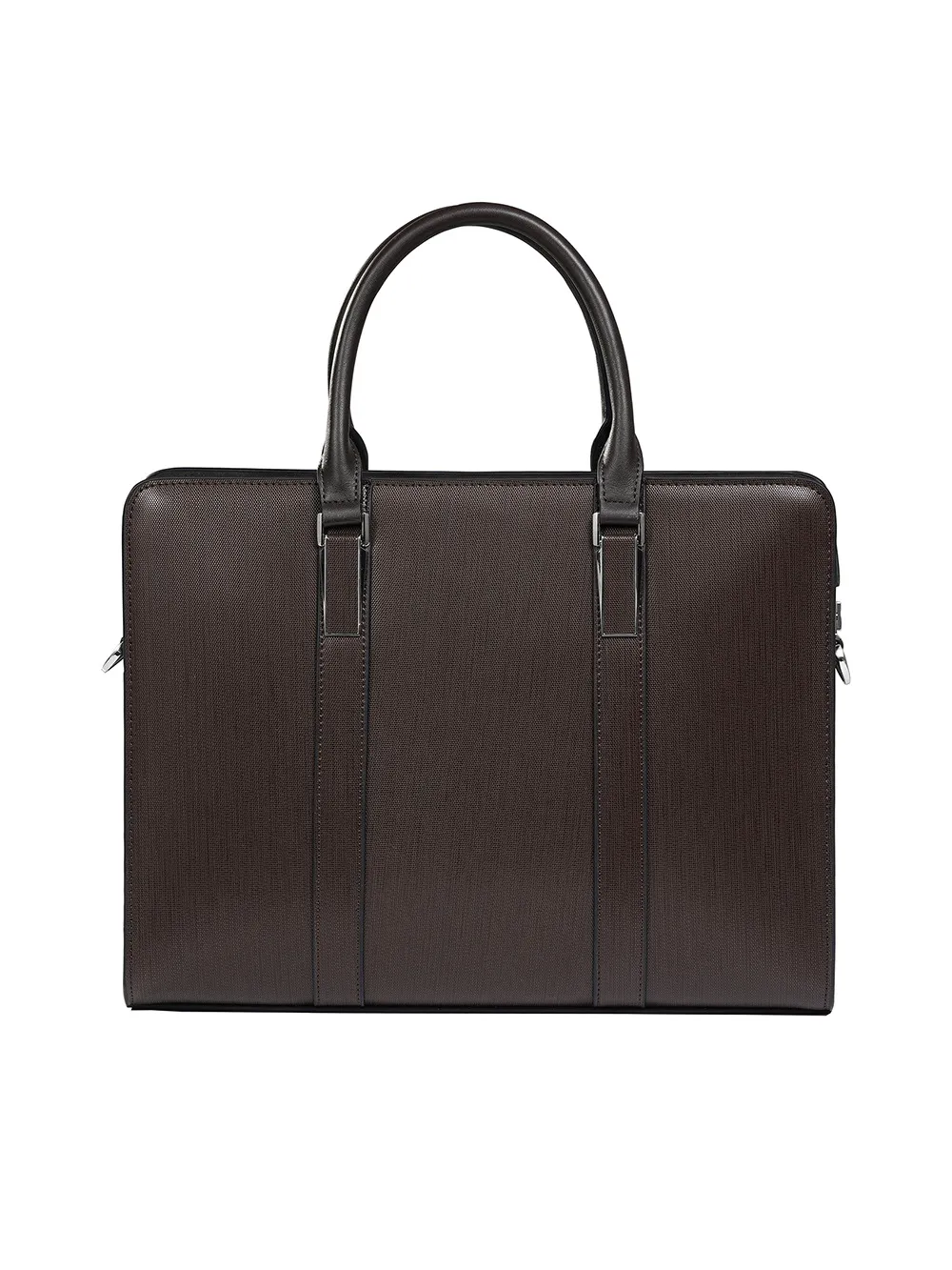 High-end Business Computer Men's Cowhide Handbag - Brown