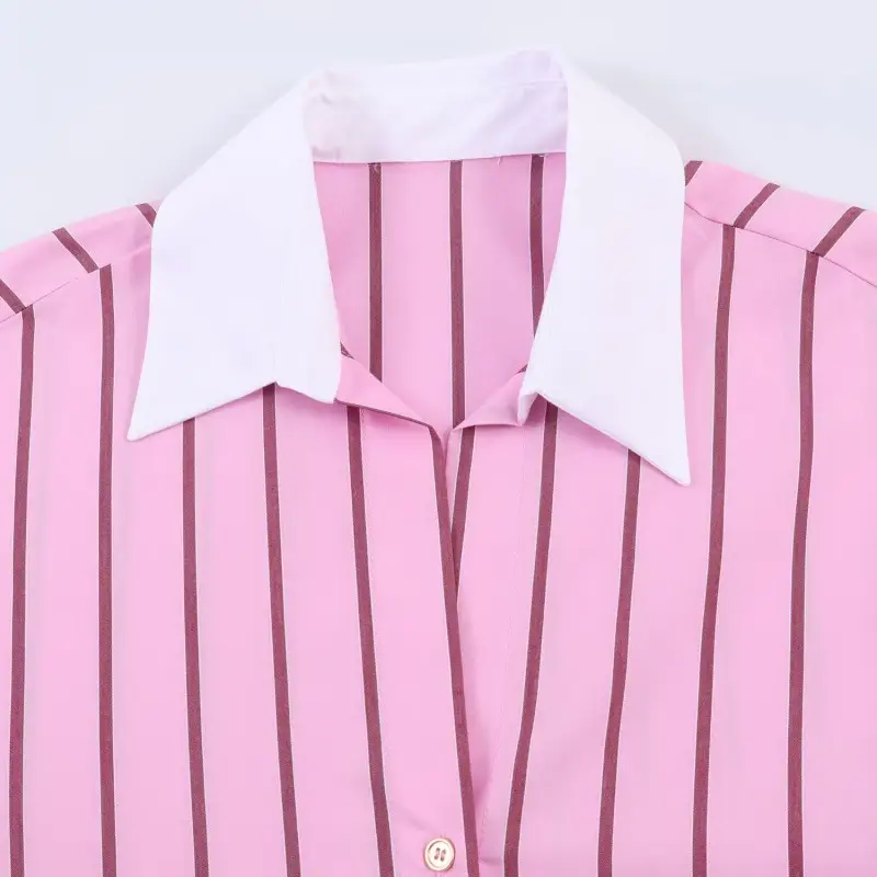 Women's Striped Fashionable Loose-fit Blouse Top
