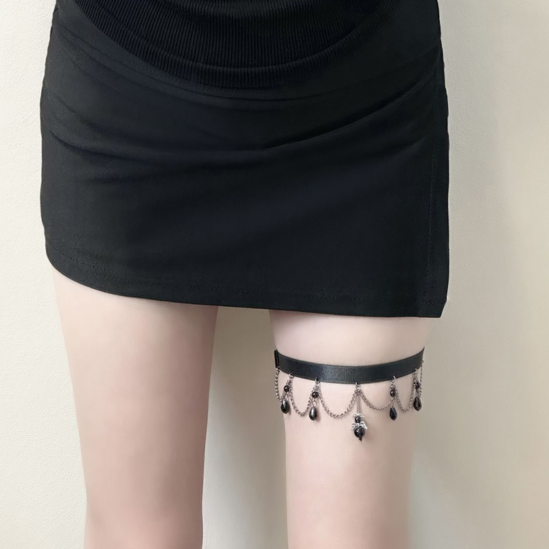Multi-layer Rhinestone Tassel Thigh Ring Chain Decorative Leg Ring