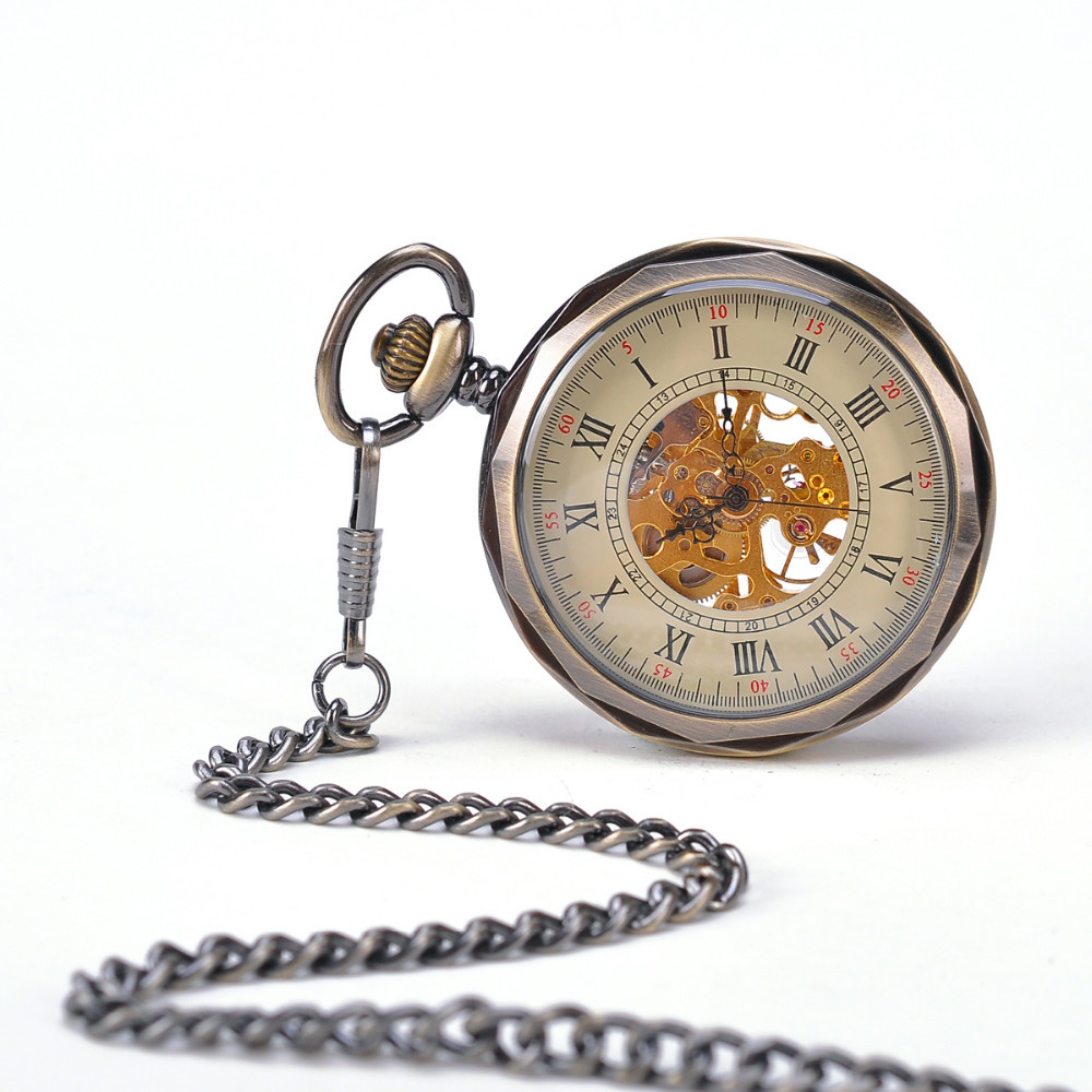 Uncased Mechanical Watch Fashionable Pendant Bronze Pocket Watch 5