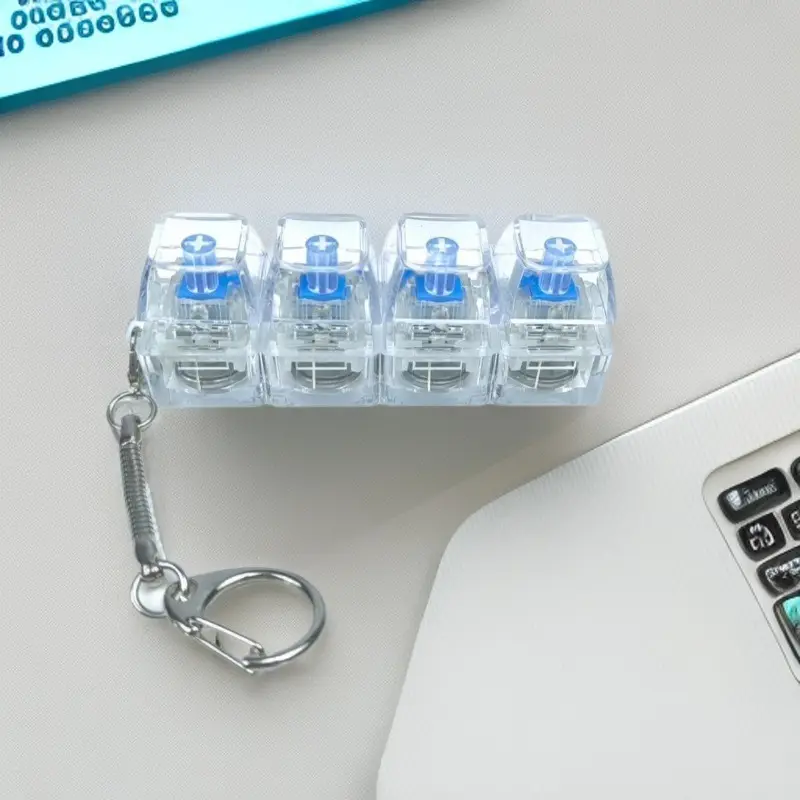 4Keys Mechanical Keyboard Electronic Luminous Transparent Crystal