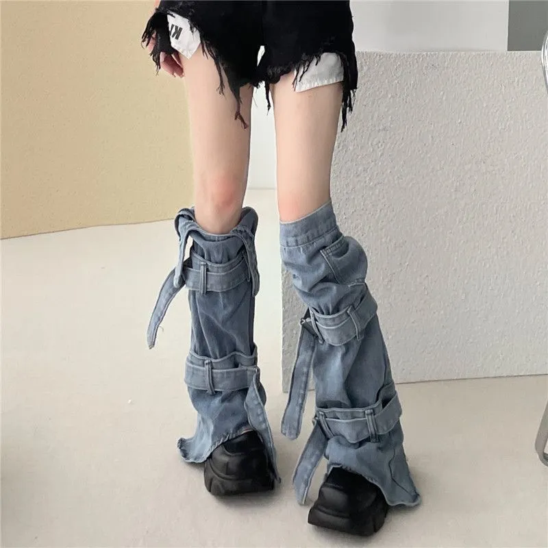 Jeans Foot Sock Sweet Cool Millennium Design Sense - Retro Blue
