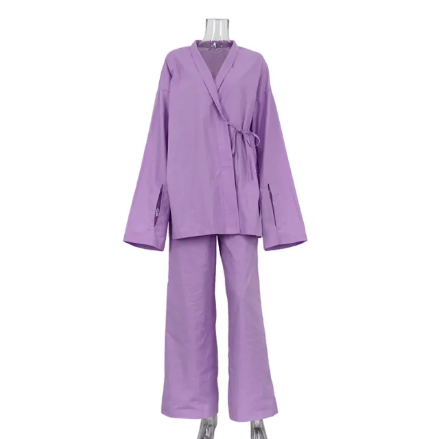 Women's Trousers Casual Two piece Suit Homewear Can Be Worn Outside Purple - Shop at LoveMi