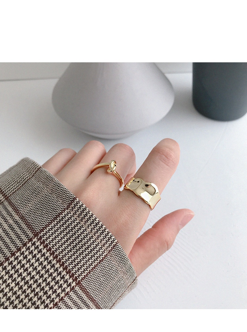 Irregular Concave And Convex Open-end Ring For Women Personality Silver Ring