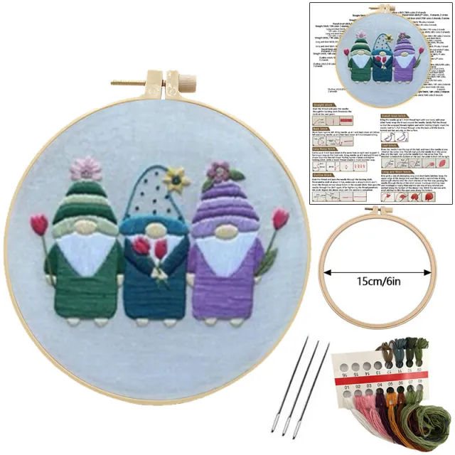 Embroidery Christmas Embroidery KIT Christmas KIT Embroidery Handicraft DIY Material 3 A Dwarf - Shop at LoveMi