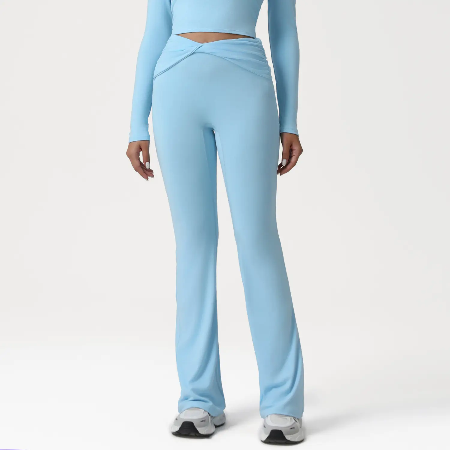 Cross High-waist Slightly Flared Yoga Pants