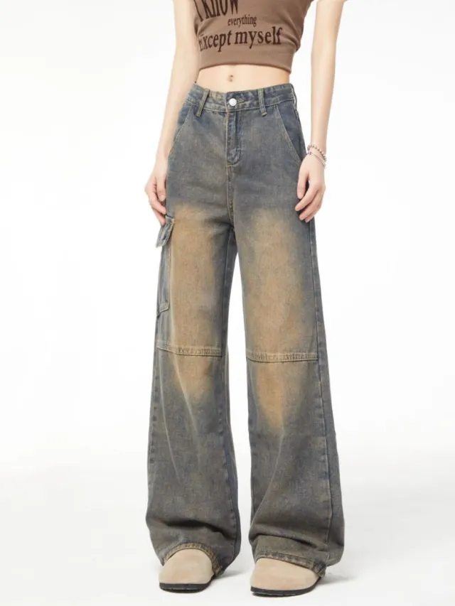 American Street Washed Do The Old Cowboy Pants Khaki - Shop at LoveMi
