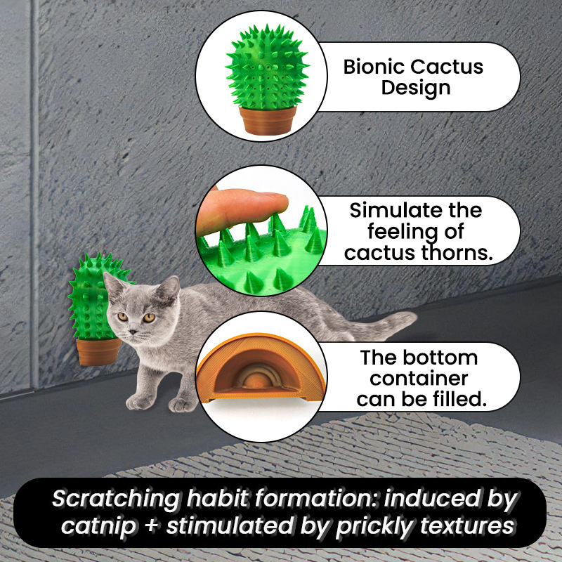 Creative Pet Automatic Comb Cactus Cat Scratch Board