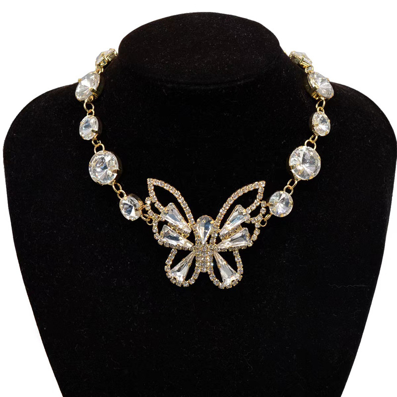 Women's Oversized Butterfly Necklace Earrings