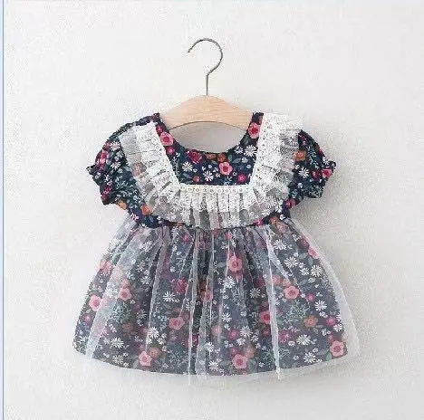 Summer Printed Short Sleeve Girl Dress Black - Shop at LoveMi