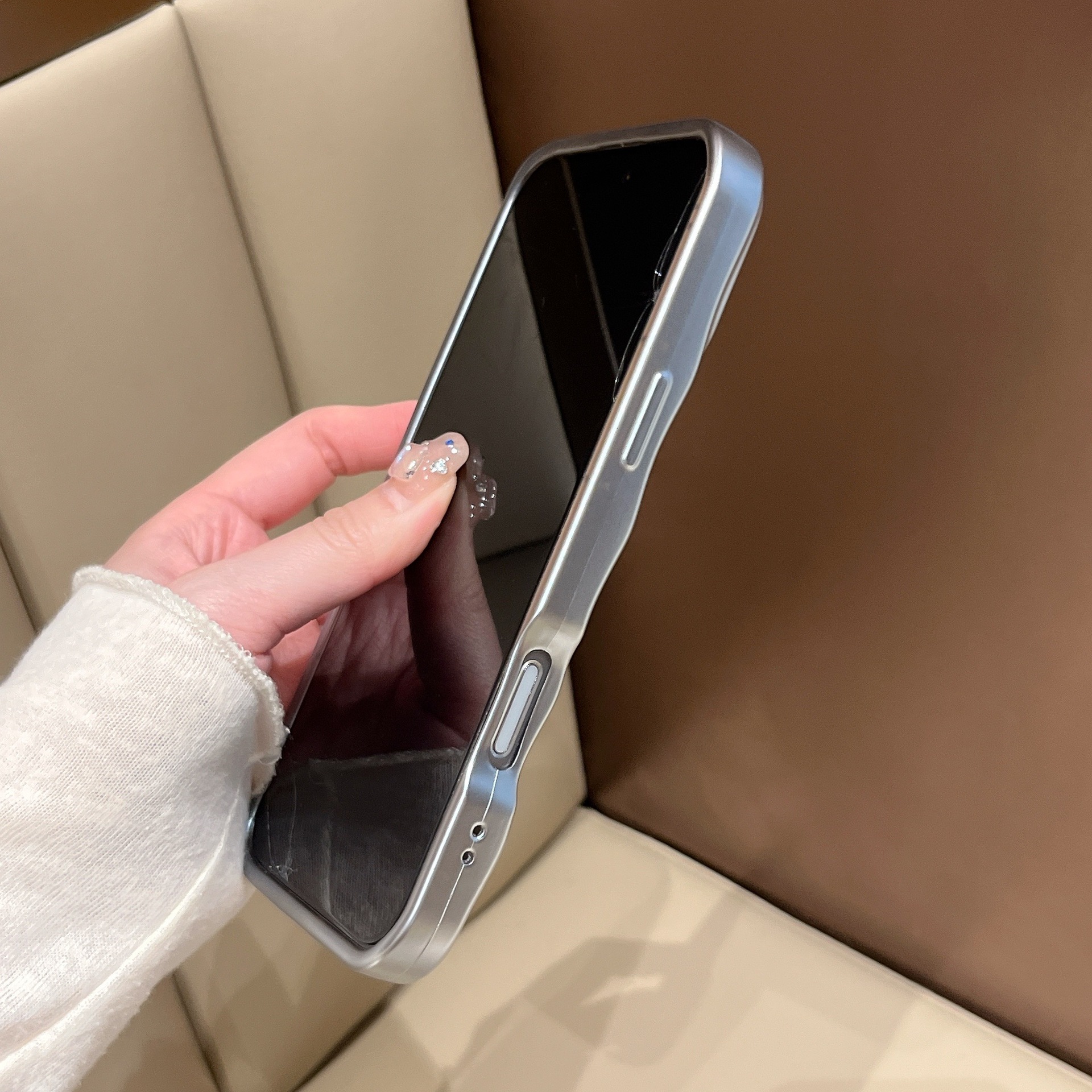 Matte Plating Shell Water Ripple Applicable Mobile Phone Soft Case