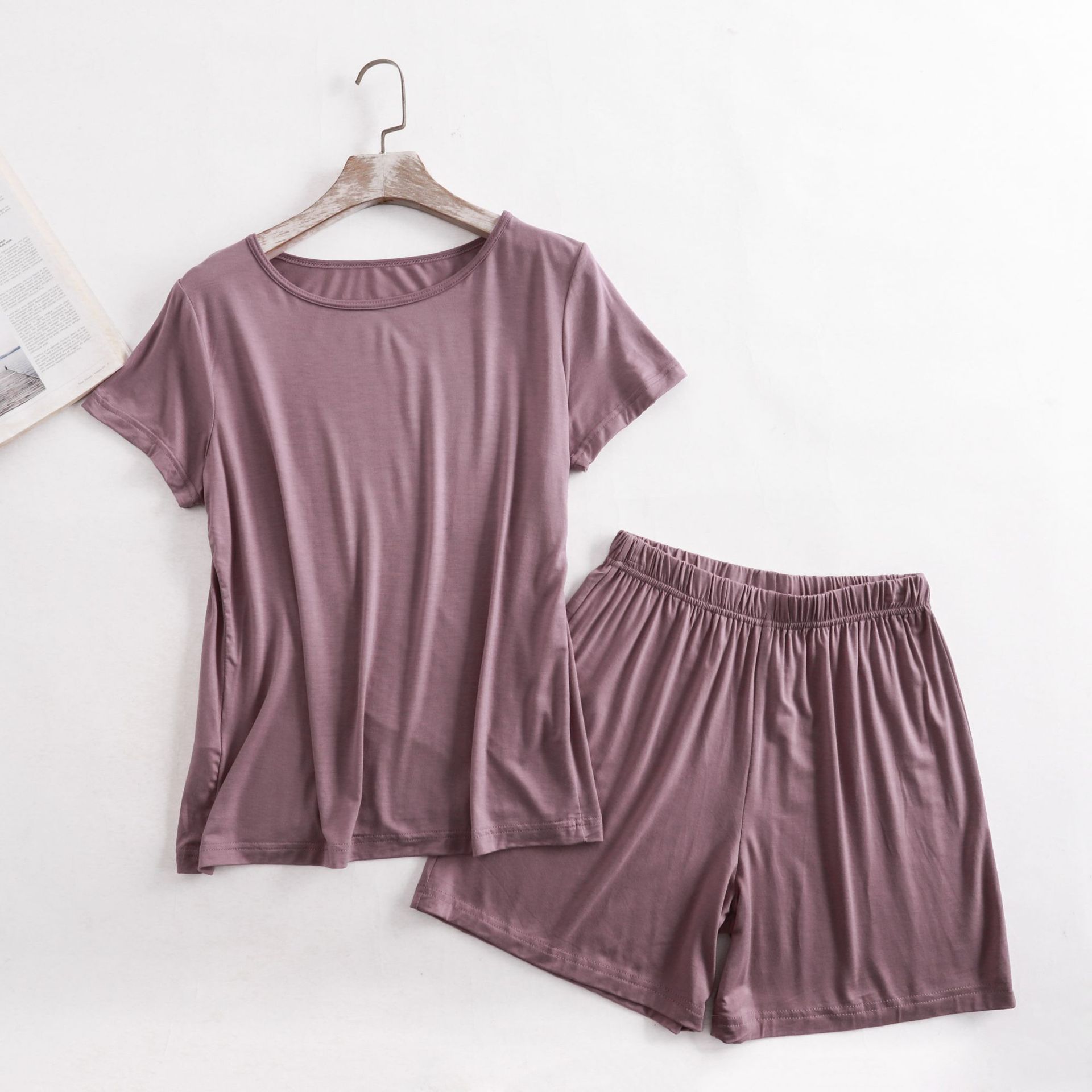Home Wear Two piece Thin Summer Plus Size Lavender - Shop at LoveMi