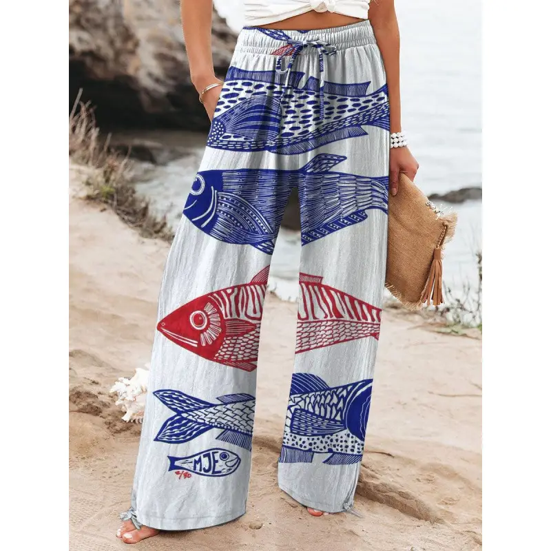Casual Streetwear Wide-leg Athletic Pants From Europe And The US