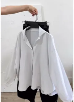 Cardigan Solid Color Top Two-piece Pants - White Top And Black Trousers - View 1