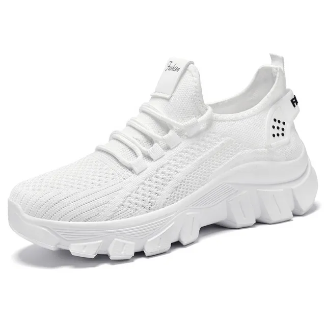 Women's Sneaker Breathable Running Thick Bottom Wear resistant Casual Shoes White - Shop at LoveMi