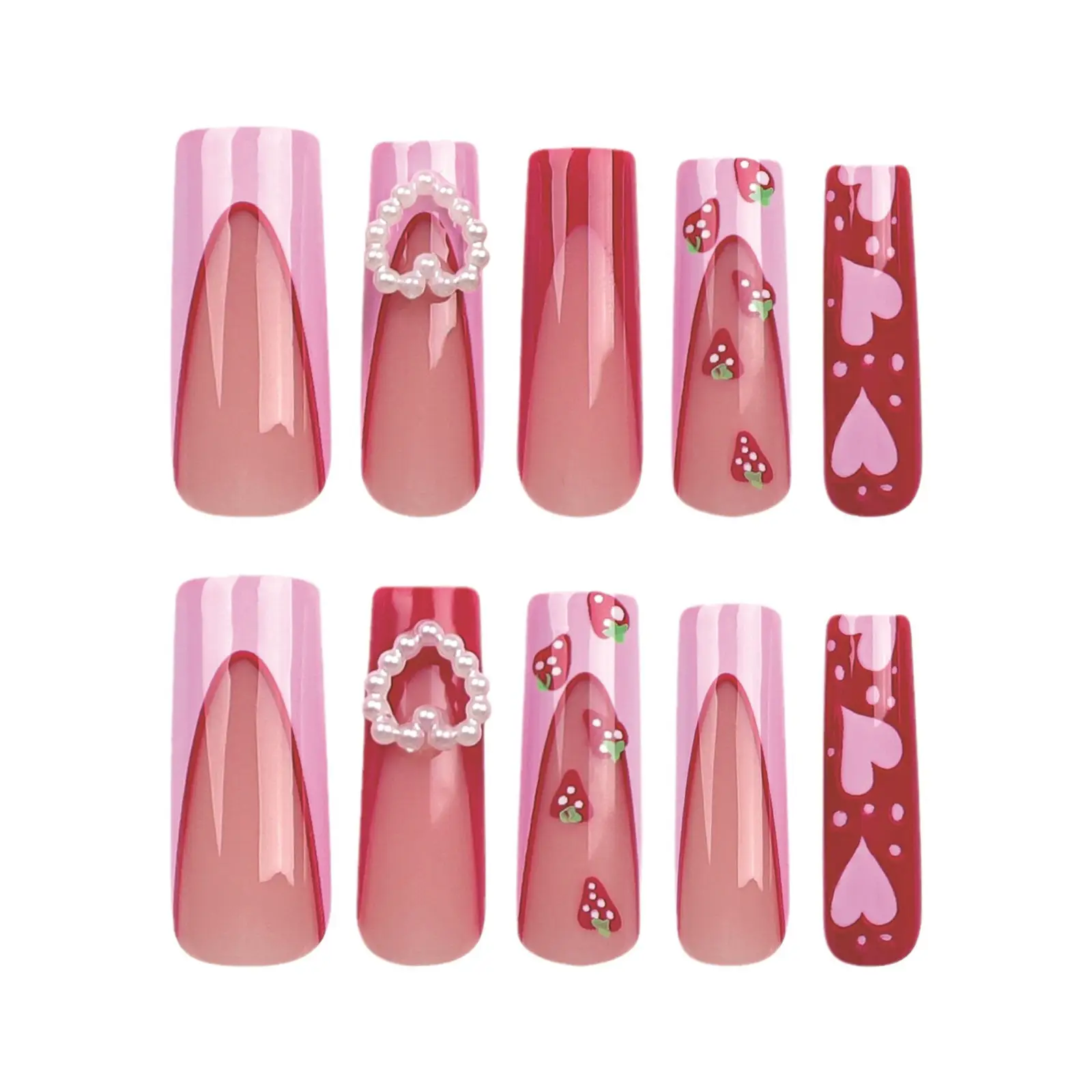 Valentine's Day Three-dimensional Love Pearl Wear Nail Sticker