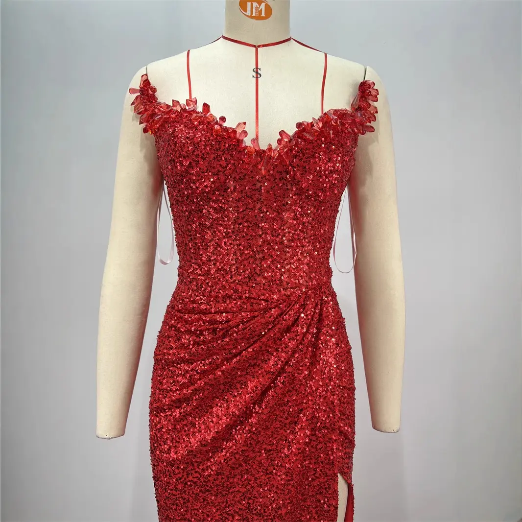 Drop-shaped Diamond Sexy Low-cut High Sitt Red