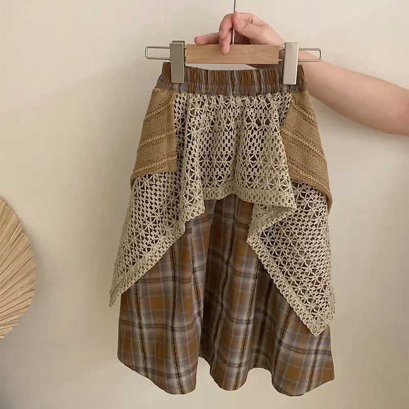 Bohemian-style Hollow-out Patchwork Skirt With A Vest Top