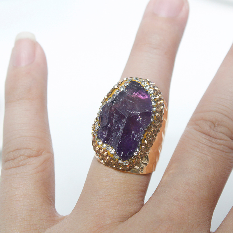 Natural Crystal Raw Stone Set With Diamonds Irregular Shape product image