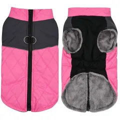 Chest Back Outdoor Pet Clothes Autumn And Winter Dog Clothes Waterproof - Pink - View 1