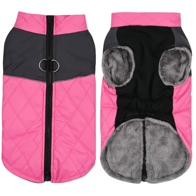 Chest Back Outdoor Pet Clothes Autumn And Winter Dog Clothes Waterproof Pink - Shop at LoveMi