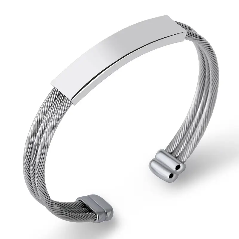 Titanium Steel Men's And Women's Couple Bracelet Wire Rope