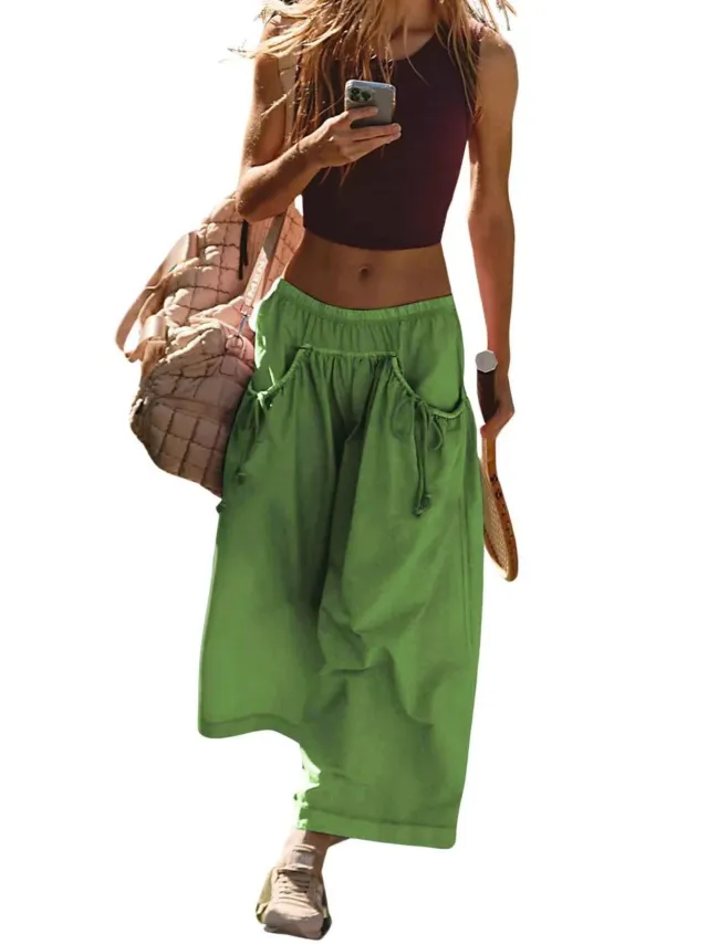 European And American Street Casual Pants Bell bottoms Green - Shop at LoveMi