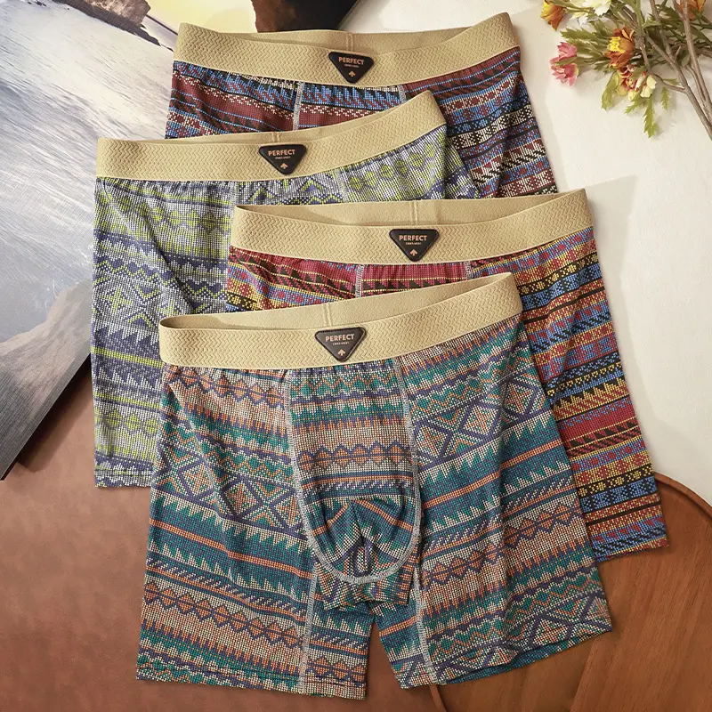 Retro Ethnic Style Men's Athletic Boxer Briefs