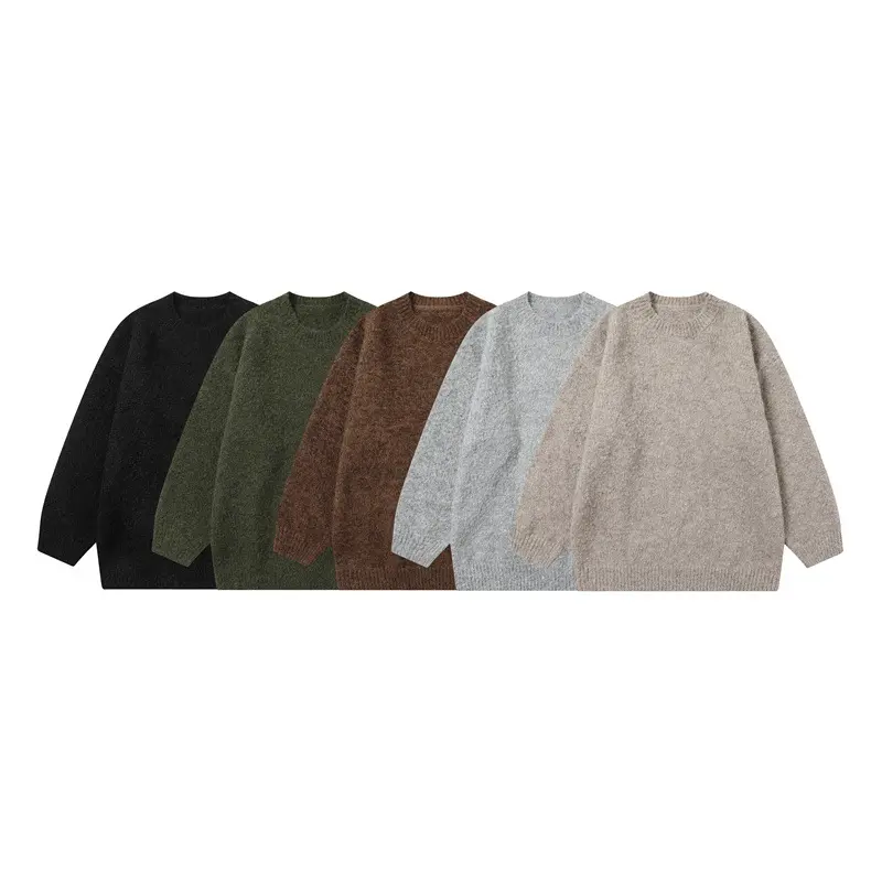 Trendy Minimalist Solid Color Round Neck Knitted