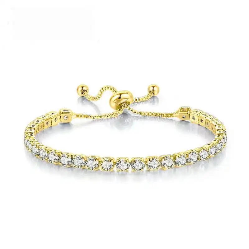 Simple Stainless Steel Material Square Zircon Crystal Bracelet