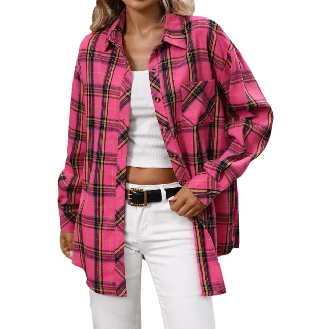 Women's Long Sleeve Retro Versatile Style Stylish Shirt Rose - Shop at LoveMi