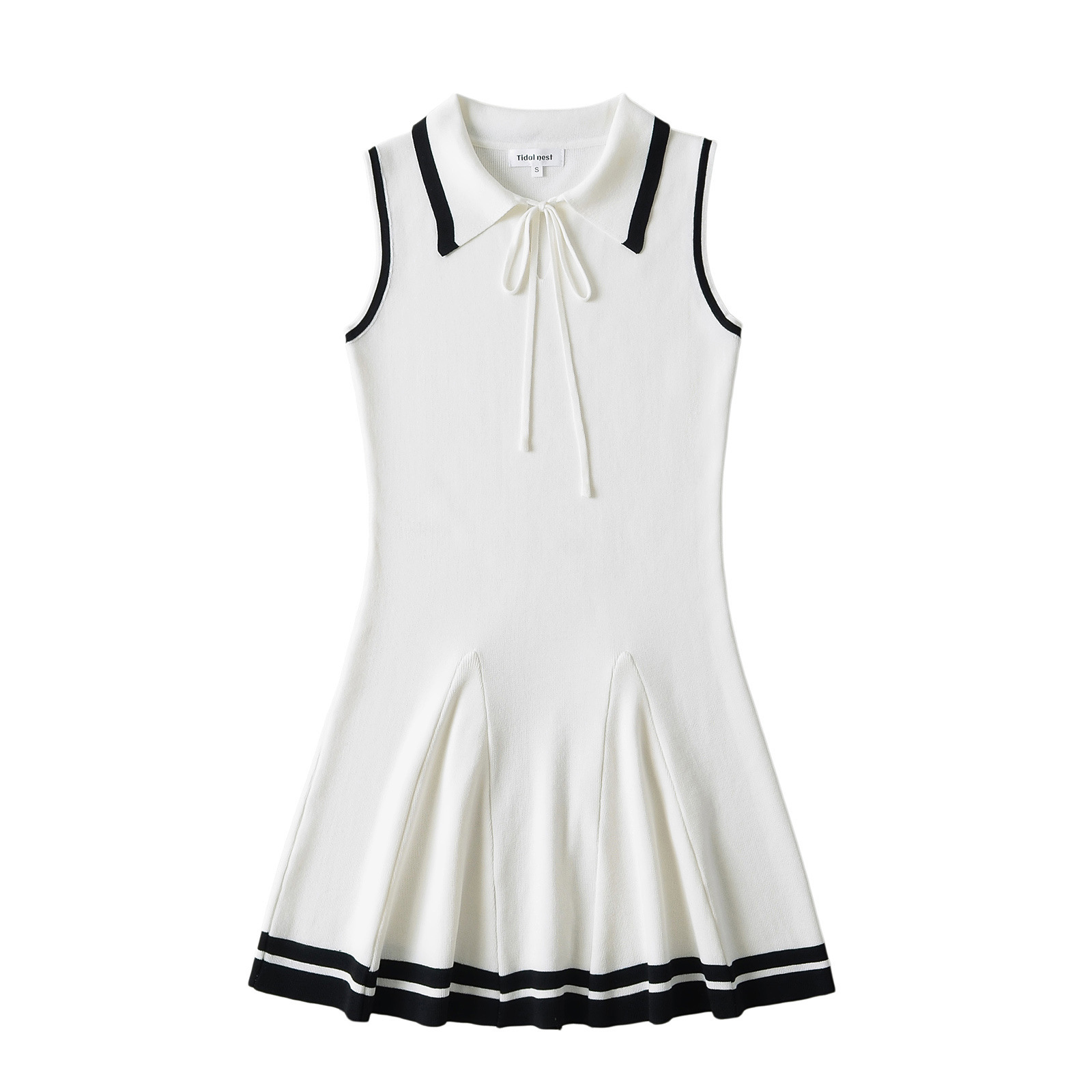 Knitted Lapel Butterfly Strap Sports Leisure Dress - Image 3
