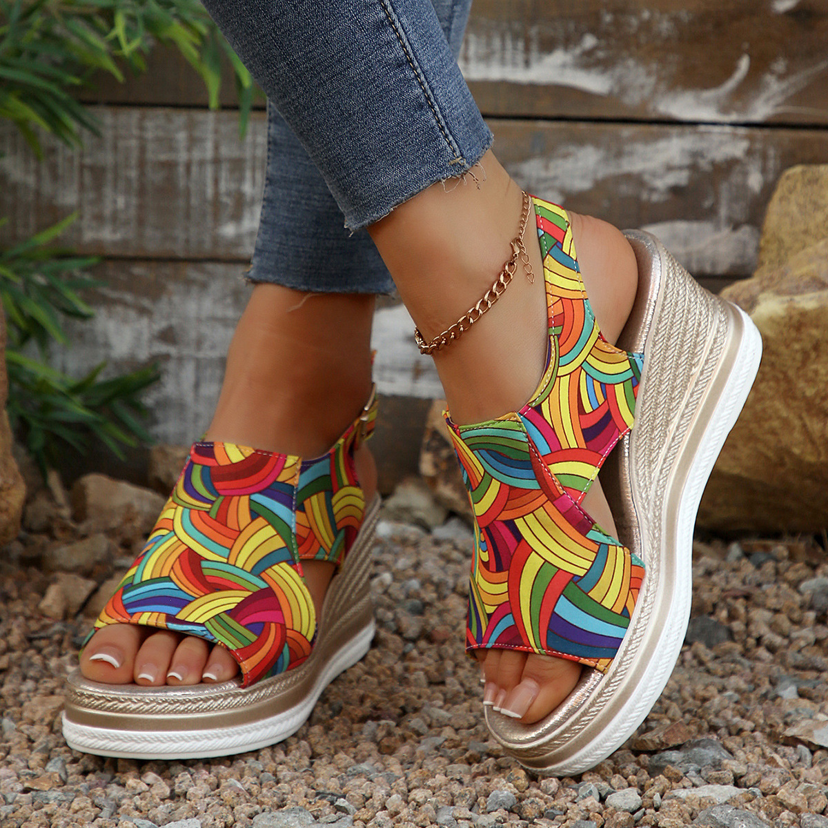 Plus-size Summer Peep-toe Sandals For Women