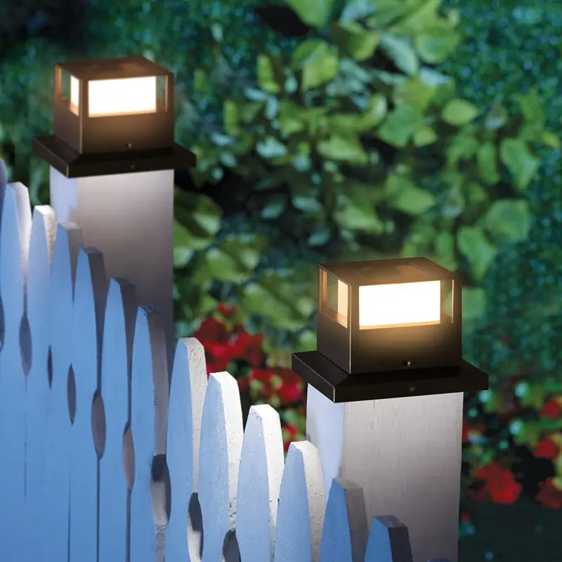 Outdoor Solar Pillar Lamp Home Courtyard