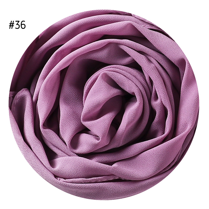 Solid Color Pearl Chiffon Scarf Head Covering Monochrome