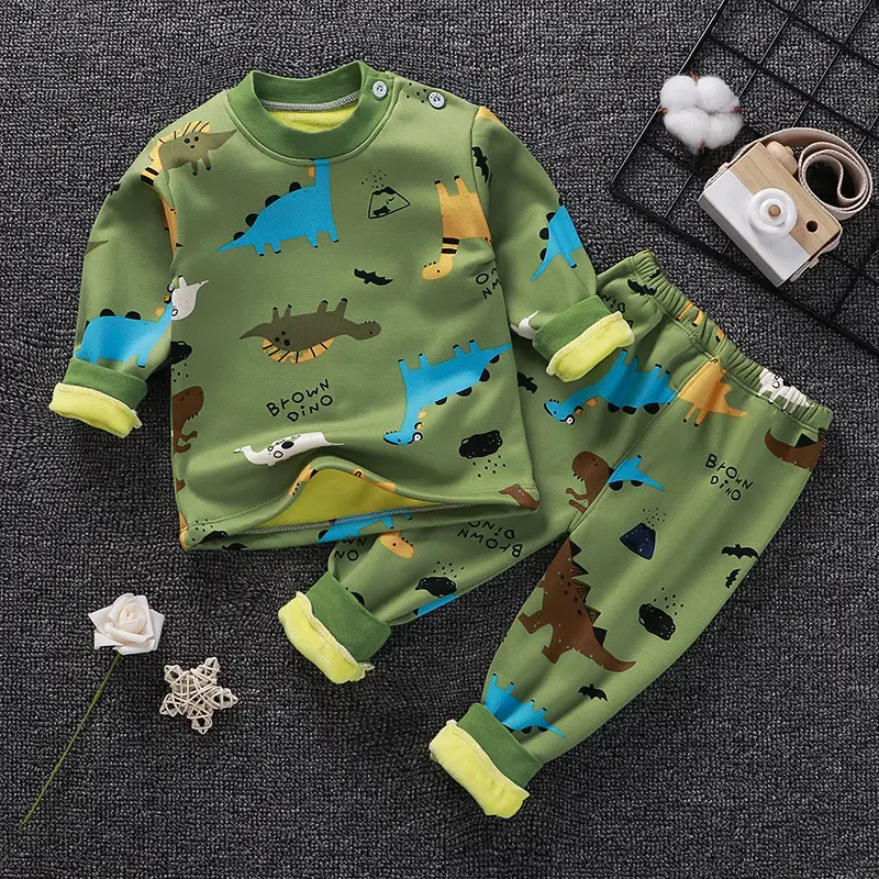 Children's Thermal Underwear Suit Fleece-lined Thickened Boys