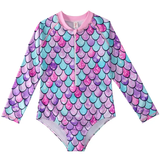 Mermaid Swimsuit Children's One piece Swimsuit Long Sleeve & Girls' Hot Spring Scale Girls' Swimsuit Yy159 110Cm - Shop at LoveMi