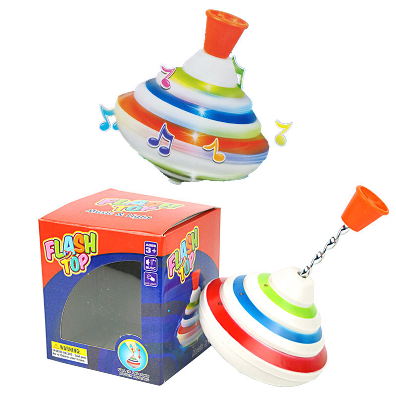 Manual Push-rotating Light-and-sound Gyro Childrens Toy